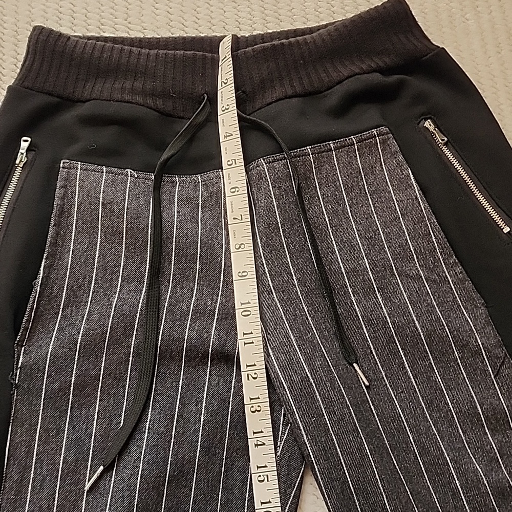 Acqua Limone Striped Black and Gray Women's Pants Made In Italy - Picture 5 of 10